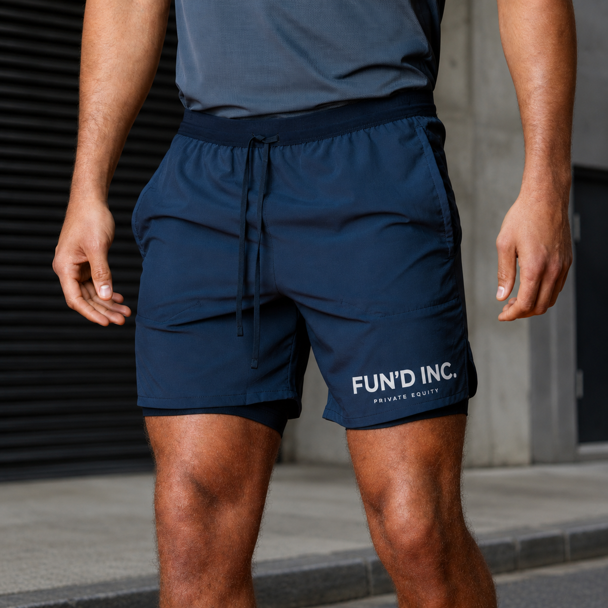FUN'D INC Executive Jogging Shorts – Navy